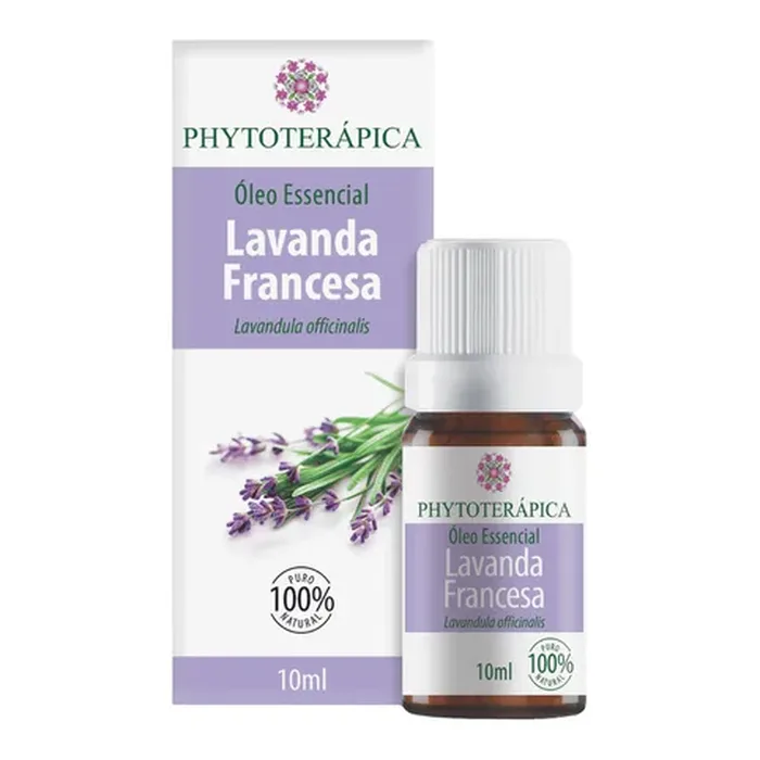 Frasco âmbar de 10 ml do Óleo Essencial Puro de Lavanda Francesa da Phytoterápica, vendido no site da Ultramel