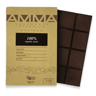 Embalagem de 500 g do Chocolate Orgânico 100% Cacau AMMA